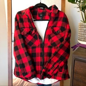 Lumberjack sherpa and fleece jacket